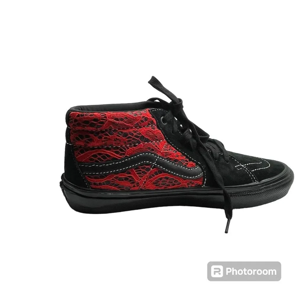 VANS Grosso Mid Premier 3D Skate Shoes Sz‎ 8.5 Unisex Red Lace/Black